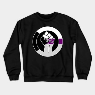 Black Lives Matter Fist Circled LGBTQ Flag Demisexual Crewneck Sweatshirt